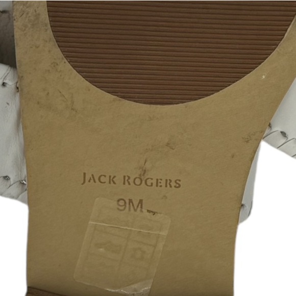 Jack Rogers Floral Cutwork Double Strap Sandals Flat Leather Palm Beach Style 9M - Picture 6 of 6